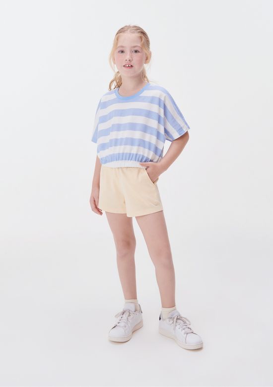 Foto do produto: Blusa Cropped Infantil Menina Estampada - Azul
