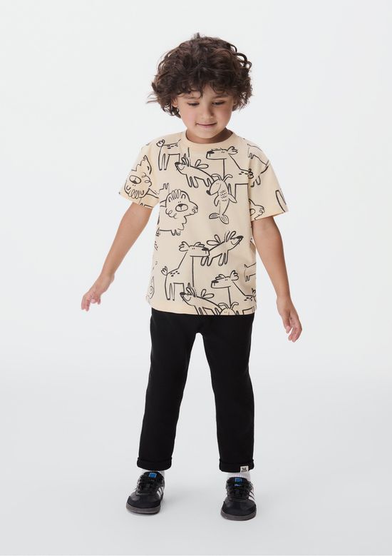 Foto do produto: Camiseta Infantil Menino Toddler Oversized - Bege