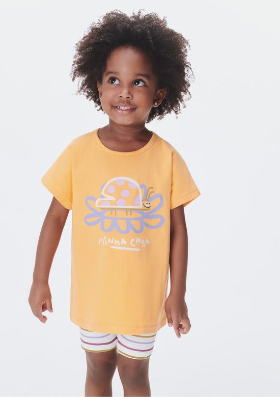 Foto do produto: Conjunto Curto Infantil Menina Toddler - Laranja