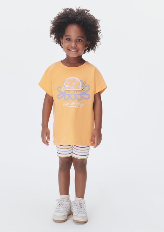 Foto do produto: Conjunto Curto Infantil Menina Toddler - Laranja