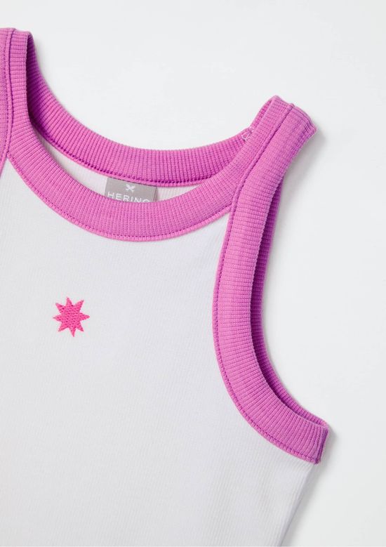 Foto do produto: Regata Cropped Infantil Menina Em Ribana - Off white