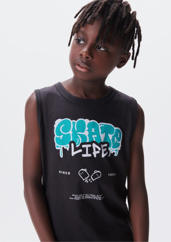 Foto do produto: Conjunto Curto Infantil Menino Com Estampa - Preto