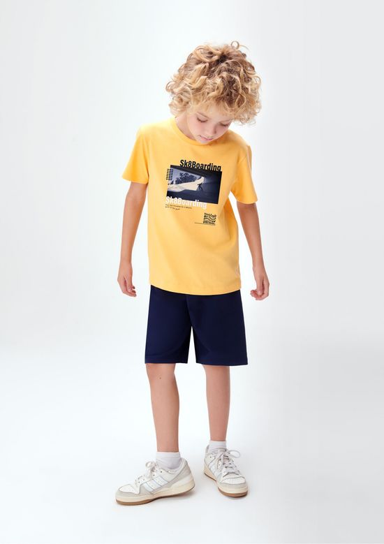 Foto do produto: Conjunto Infantil Menino Curto Com Estampa - Amarelo