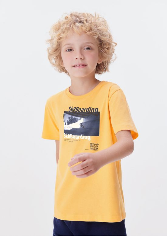 Foto do produto: Conjunto Infantil Menino Curto Com Estampa - Amarelo