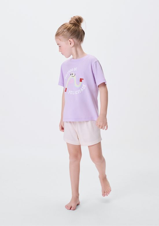 Foto do produto: Pijama Infantil Menina Curto Com Estampa - Lilás