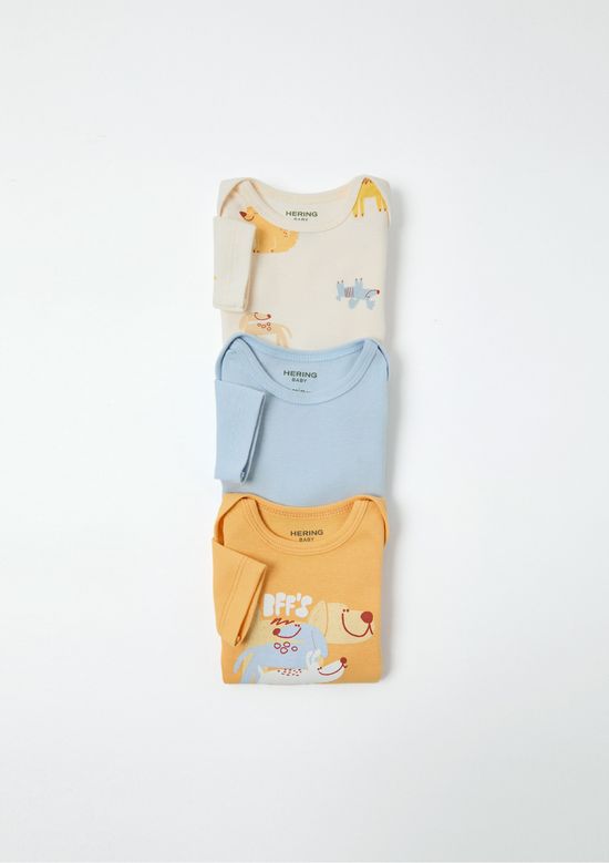 Foto do produto: Kit Com 3 Bodies Bebê Menino Em Algodão - Multicolorido