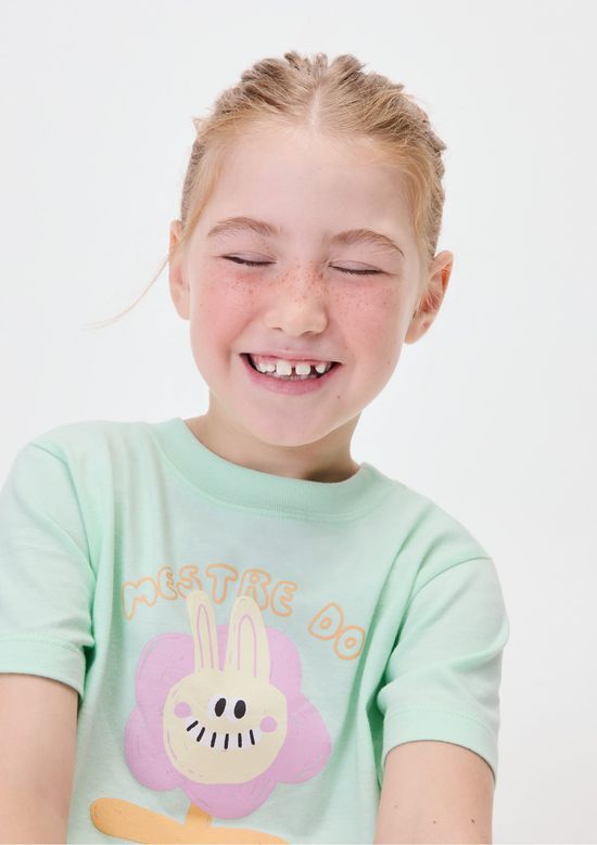 Foto do produto: Pijama Infantil Menina Curto Com Estampa - Verde