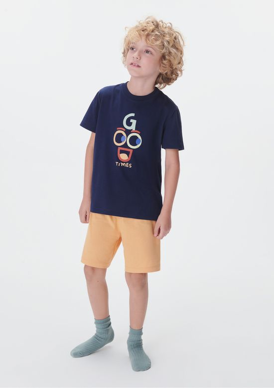 Foto do produto: Pijama Infantil Menino Curto Com Estampa - Azul