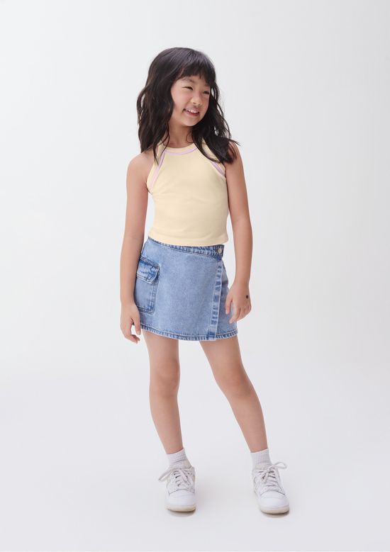 Foto do produto: Regata Cropped Infantil Menina - Amarelo
