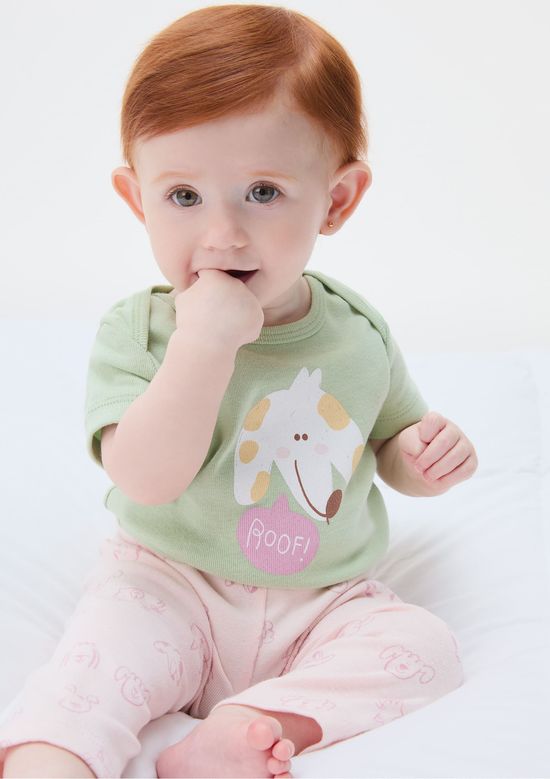 Foto do produto: Conjunto Bebê Menina Body e Legging Em Ribana Estampada - Multicolorido