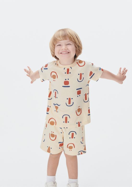 Foto do produto: Shorts de Moletom Infantil Menino Toddler Estampado - Amarelo