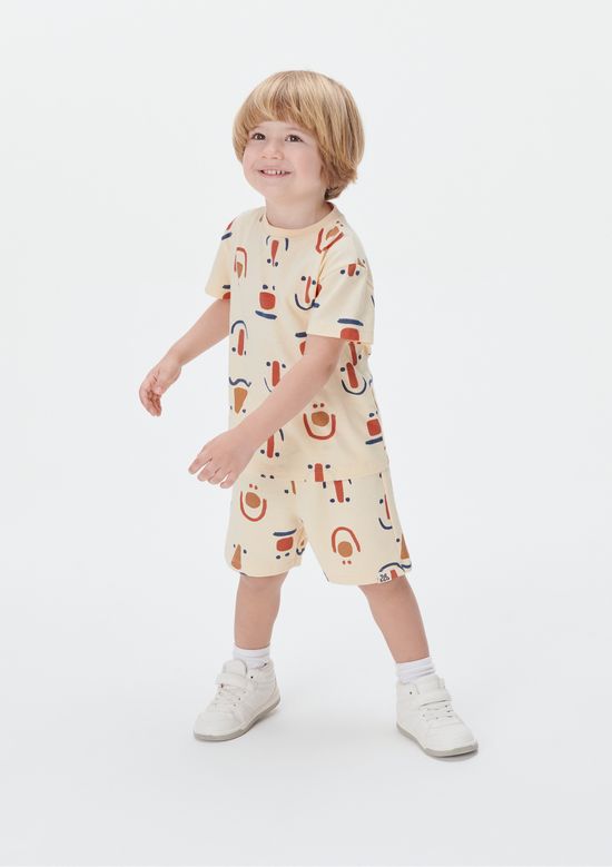 Foto do produto: Shorts de Moletom Infantil Menino Toddler Estampado - Amarelo