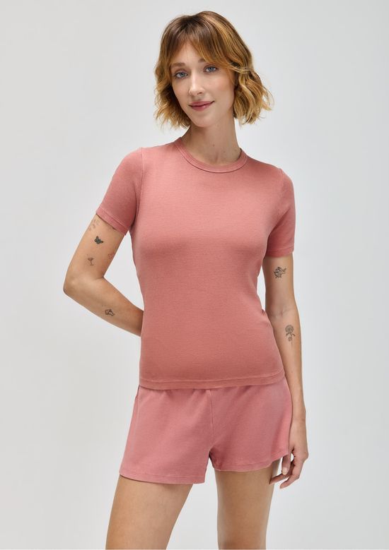 Foto do produto: Blusa Feminina Em Ribana Estonada - Rosa