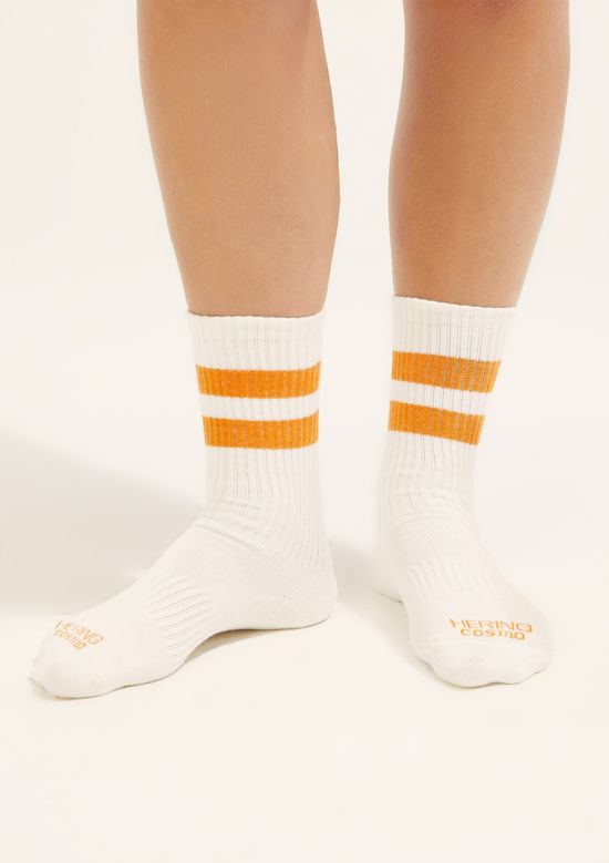 Foto do produto: Meia Cano Longo Listras Hering + Cosmo - Off white