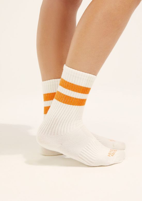 Foto do produto: Meia Cano Longo Listras Hering + Cosmo - Off white