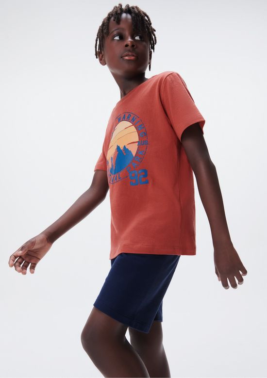 Foto do produto: Conjunto Infantil Menino Curto Com Estampa - Vermelho