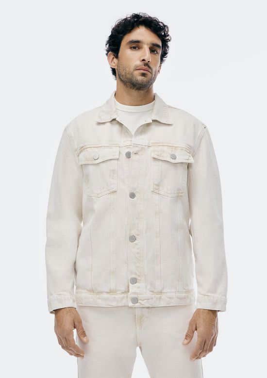 Foto do produto: Jaqueta Masculina Trucker Em Sarja - Off white