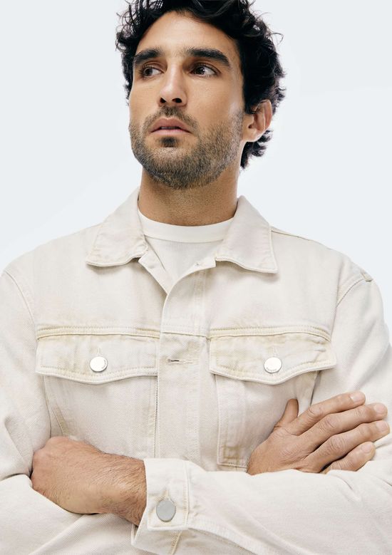 Foto do produto: Jaqueta Masculina Trucker Em Sarja - Off white