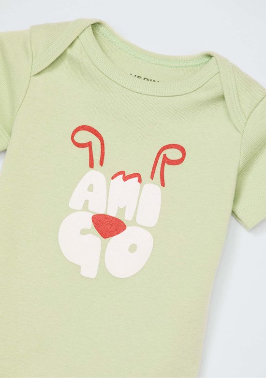 Foto do produto: Conjunto Bebê Menino Em Ribana Com Body e Calça - Verde