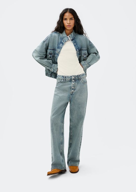 Foto do produto: Calça Jeans Feminina Reta Cintura Média - Azul