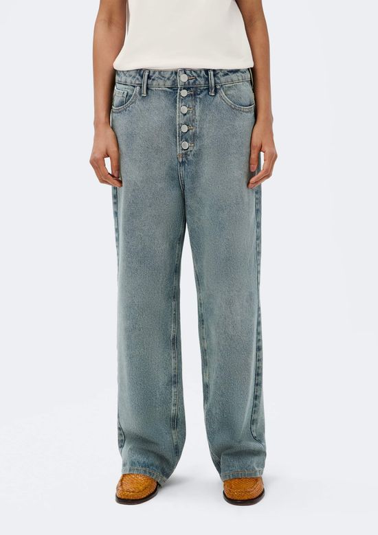 Foto do produto: Calça Jeans Feminina Reta Cintura Média - Azul