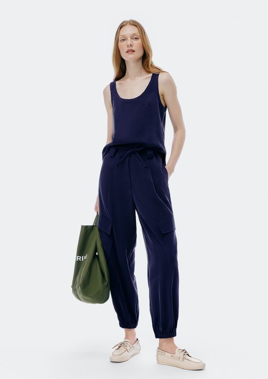 Foto do produto: Calça Feminina Jogger Em Peach Touch - Azul