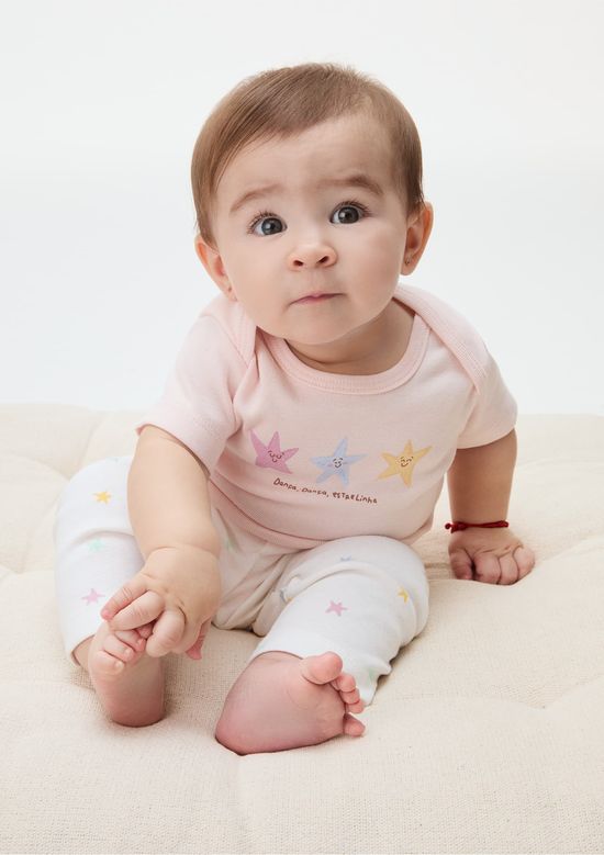 Foto do produto: Conjunto Bebê Menina Body e Legging Em Ribana Estampada - Multicolorido