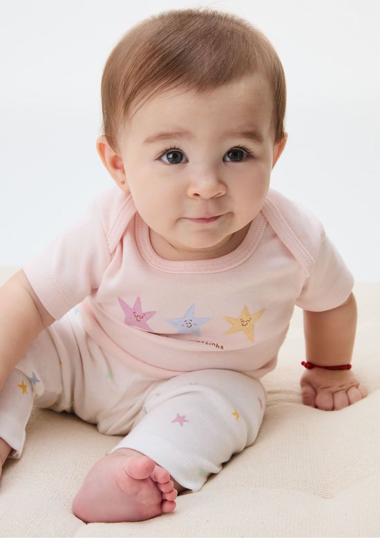 Foto do produto: Conjunto Bebê Menina Body e Legging Em Ribana Estampada - Multicolorido