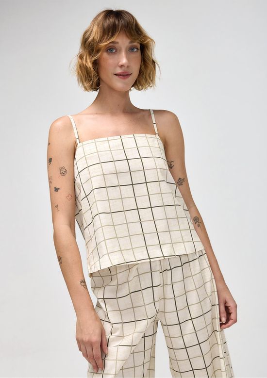 Foto do produto: Pijama Longo Feminino Fio Tinto - Off white