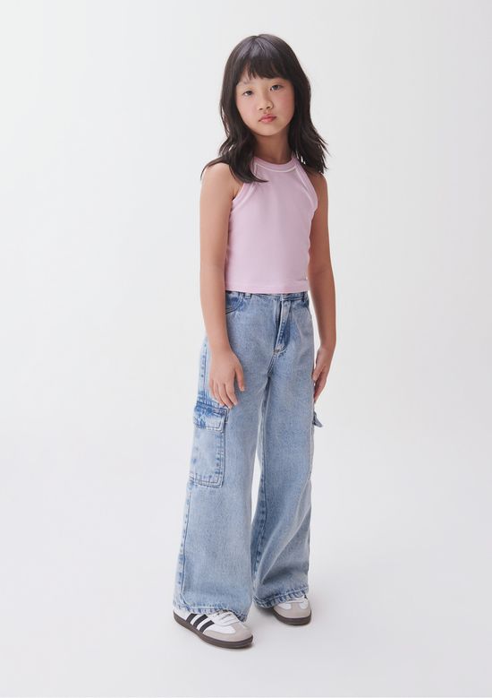 Foto do produto: Regata Cropped Infantil Menina - Rosa