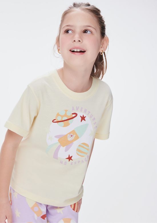 Foto do produto: Pijama Infantil Menina Regular Com Estampa Brilha no Escuro - Lilás