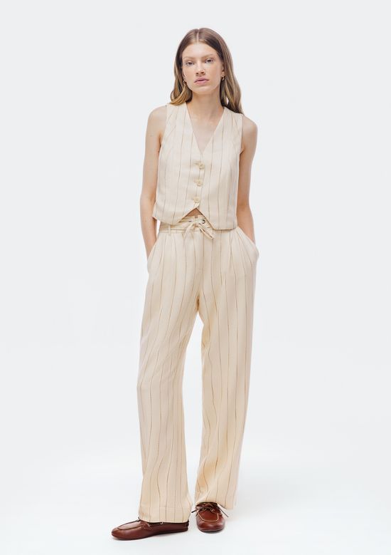 Foto do produto: Calça Feminina Reta Fio Tinto - Creme