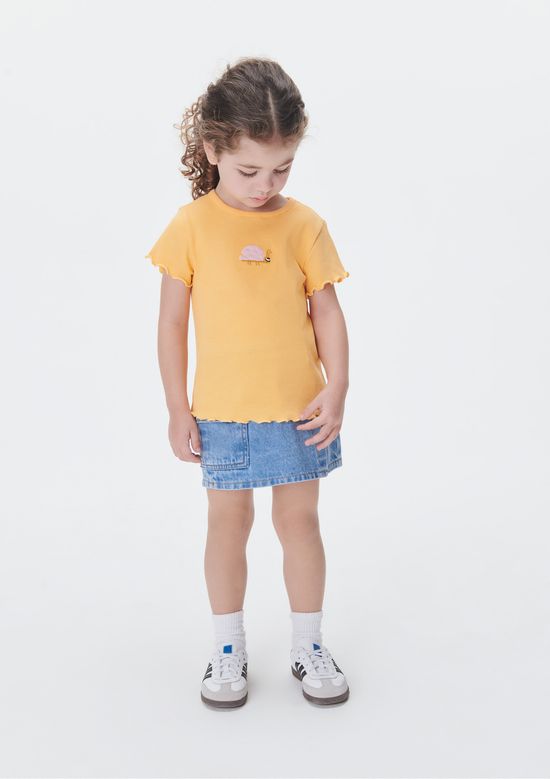 Foto do produto: Blusa Infantil Menina Toddler Com Bordado - Laranja