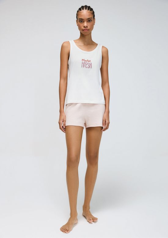 Foto do produto: Pijama Curto Feminino Estampado - Off white