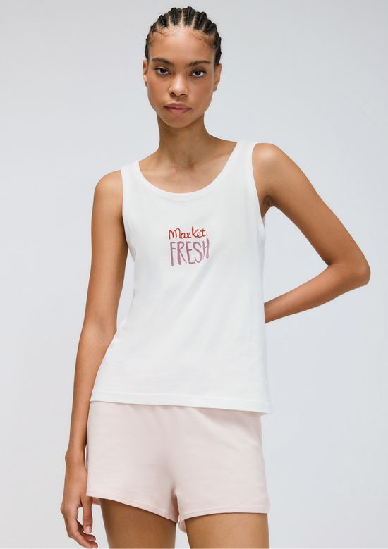 Foto do produto: Pijama Curto Feminino Estampado - Off white