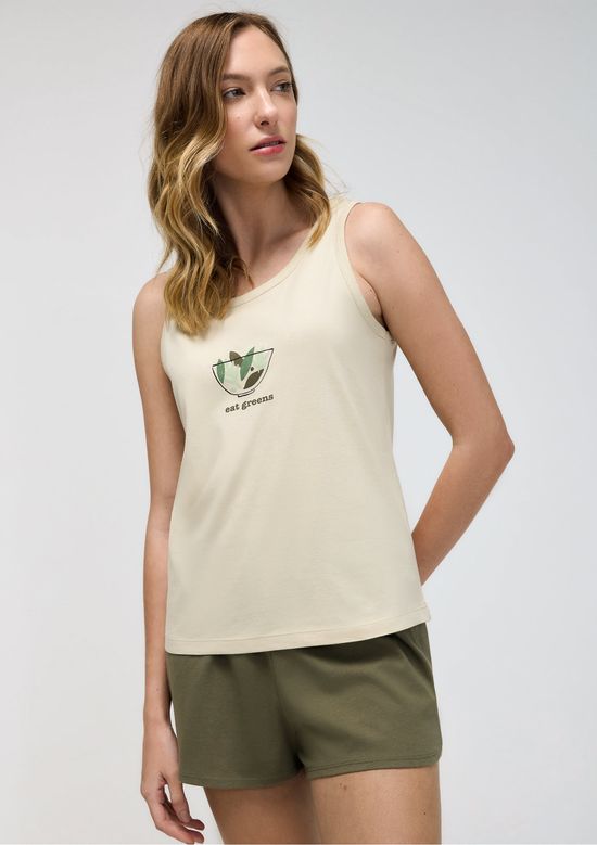Foto do produto: Pijama Curto Feminino Estampado - Verde