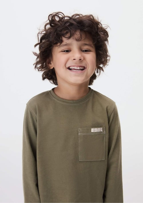 Foto do produto: Blusa Manga Longa Infantil Menino Toddler Com Bolsos - Verde