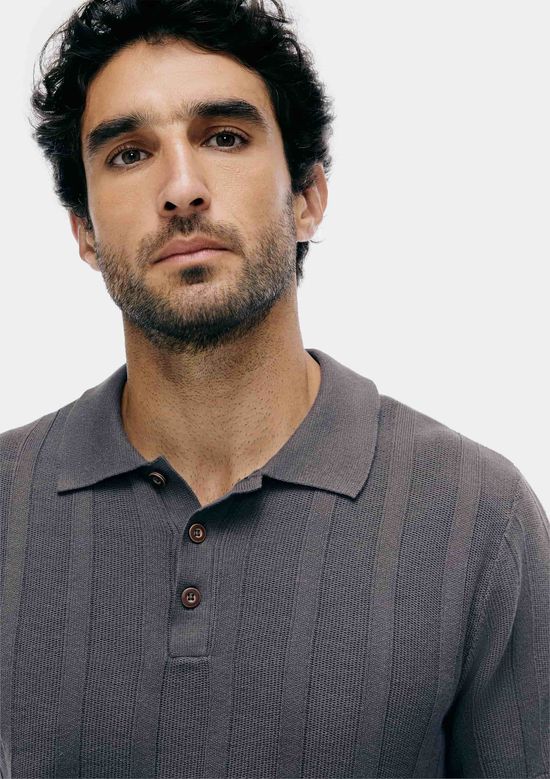 Foto do produto: Camisa Polo Masculina Em Tricô - Cinza