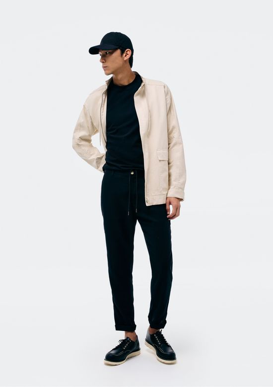 Foto do produto: Calça Masculina Reta Em Linho - Preto