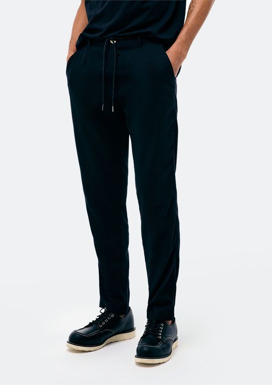 Foto do produto: Calça Masculina Reta Em Linho - Preto