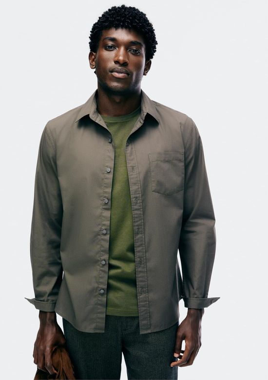 Foto do produto: Camisa Básica Masculina Manga Longa Slim - Verde