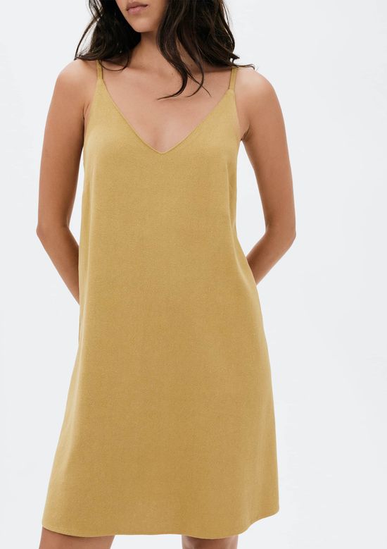Foto do produto: Vestido Curto Em Viscolinho - Bege