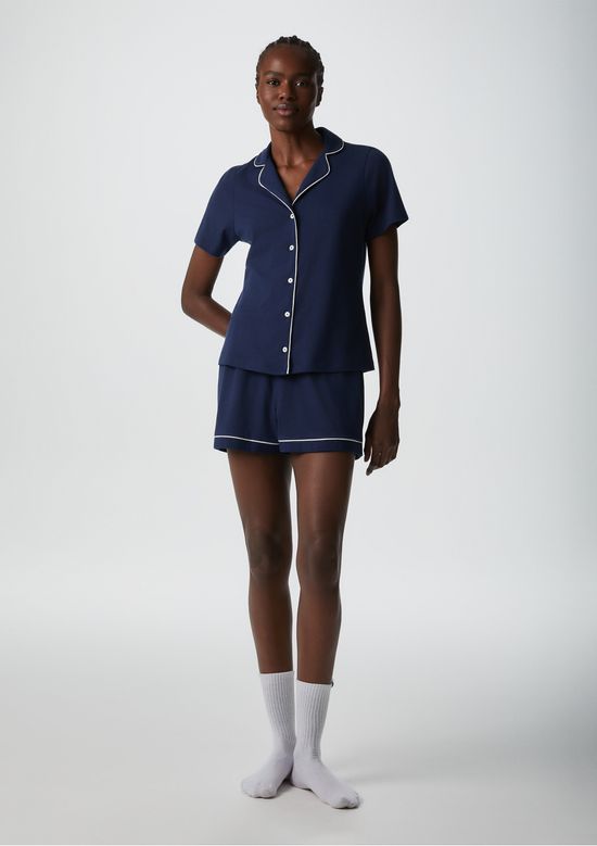 Foto do produto: Pijama Curto Feminino Com Botões - Azul