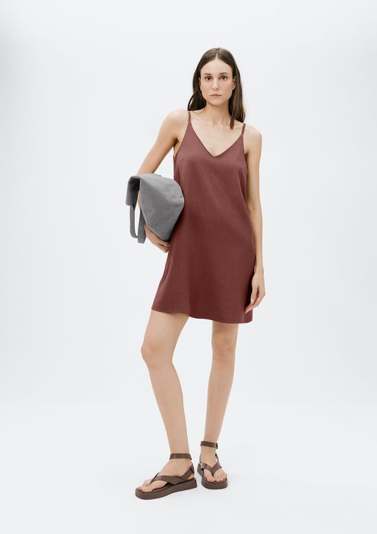 Foto do produto: Vestido Curto Em Viscolinho - Vinho
