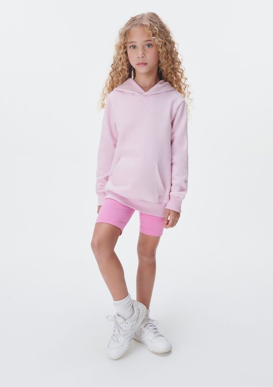 Foto do produto: Blusão Básico Infantil Unissex Em Moletom Com Capuz - Rosa