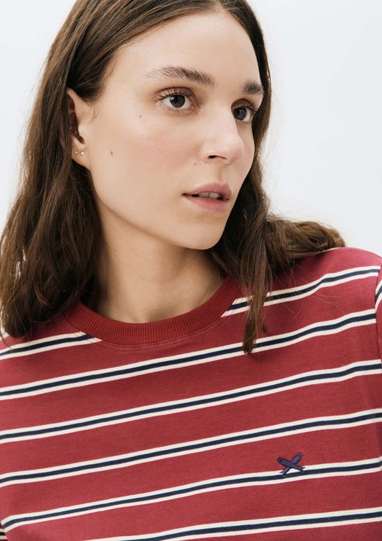 Foto do produto: Blusa Feminina Manga Longa Listrada - Vinho