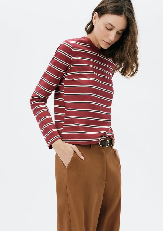 Foto do produto: Blusa Feminina Manga Longa Listrada - Vinho