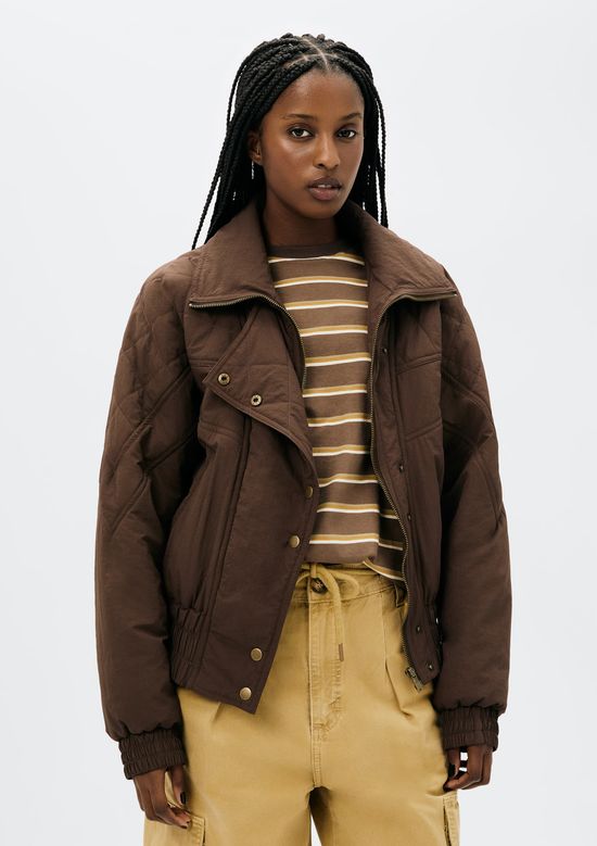 Foto do produto: Jaqueta Puffer Feminina Em Nylon - Marrom