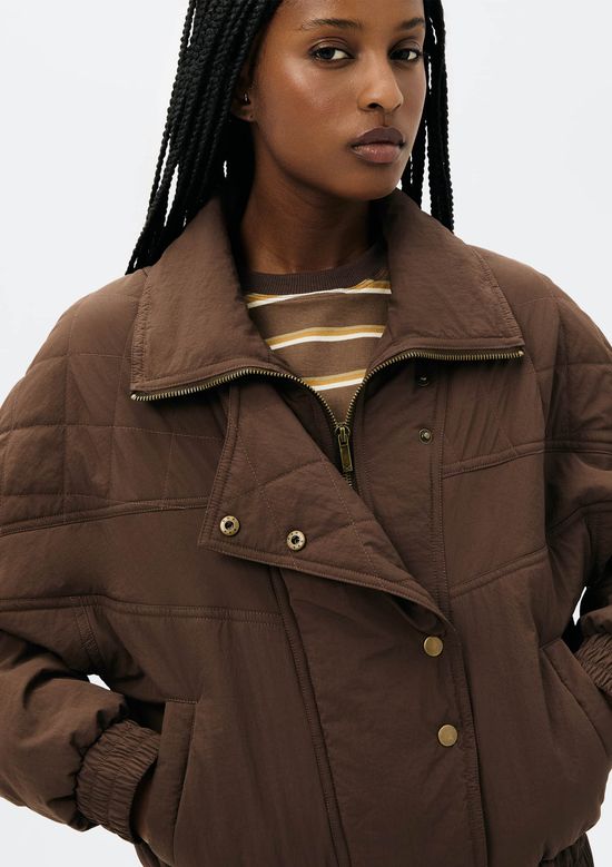 Foto do produto: Jaqueta Puffer Feminina Em Nylon - Marrom