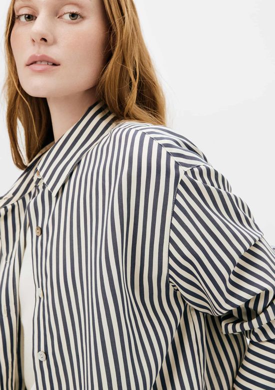 Foto do produto: Camisa Feminina Manga Longa Listrada - Azul